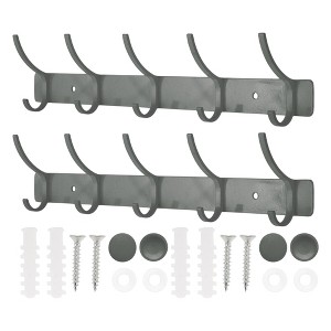 Unique Bargains Wall Mount Coat Rack with Hooks Used for Hanging Hat Towel Bathrooms - 1 of 4