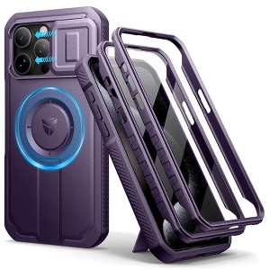 Dexnor for iPhone 15 Pro Max Case with Slide Camera Cover&Adjustable Kickstand&Built-in Screen Protector, Magnetic Rugged Shockproof Cases - 1 of 1