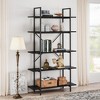 Bookshelf, 5 Tier Shelf Bookcase, Tall Bookshelf with Storage, Industrial Display Shelves with Open Metal Frame for Bedroom, Living Room, Home Office - 3 of 4