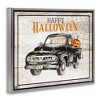 Stupell Industries Happy Halloween Pumpkin Truck Floating Frame Canvas Art - 2 of 4