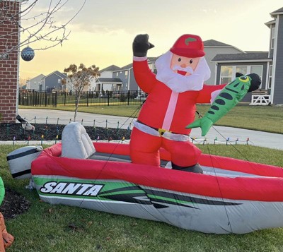 Occasions 10' Inflatable Fishing Santa, 6 Ft Tall, Multicolored : Target