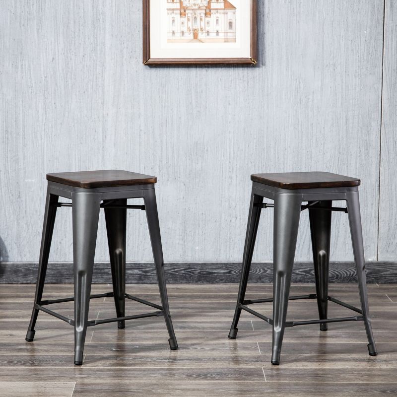 24" Emil Square Counter Height Barstool - Carolina Chair & Table, 3 of 5