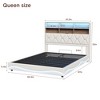 Upholstered Platform Bed Frame with Lift Up Storage & Bookcase Storage Headboard - 2 of 4