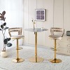 Sapphtopaz Modern Bar Stools Set of 2 Velvet Upholstered Adjustable Height Barstools with Iron legs Counter Height Bar Stools for Kitchen Island - 4 of 4