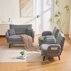 ORRD Modern Two-Seater Sofa with Storage Pockets, Deep-Seated Comfort for Apartment, Office, and Living Room, Upholstered Fabric Couch，khaki - 2 of 4