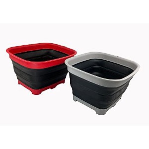 SAMMART 15L (3.9 gallon) Collapsible Dishpan with Draining Plug - 1 of 4
