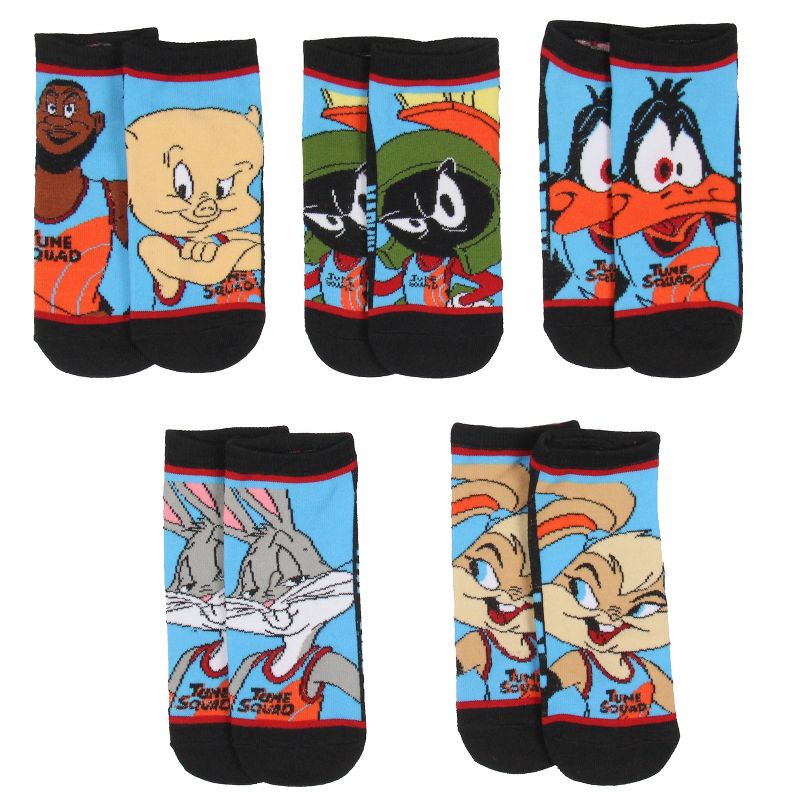 Space Jam A New Legacy Adult 5 Pack Mix And Match Unisex No Show Ankle Socks Multicoloured, 1 of 5