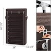 Coucheta 10-Tier Shoe Organizer - Extra Wide Non-Woven Storage Tower for 45 Pairs, Dark Brown - 3 of 4