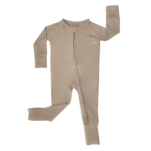 tiny knot co. Newborn, Infant Gender Neutral Soft Solid Convertible Romper Foldover Mittens & Footies with Grippers TENCEL Modal One Piece Pajamas - 1 of 3