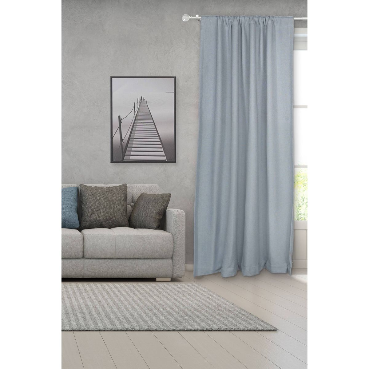 Decorative Drapery Curtain Rod with Acrylic Ball Finials White - Lumi Home Furnishings - thumbnail 3