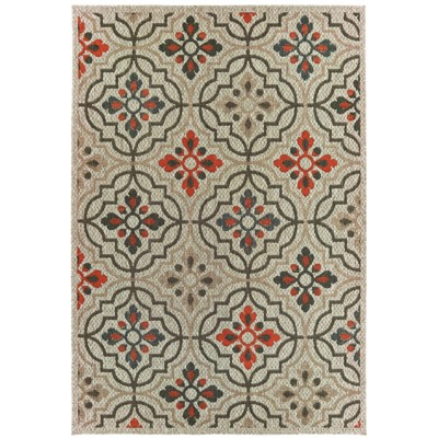 Oriental Weavers Latitude 709Y3 Grey/ Orange Indoor/Outdoor Area Rug - 7'10" x 10'