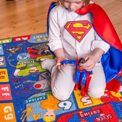 Justice League Kids Hopscotch Educational Rug, 2'7" x 6'0"