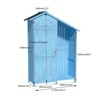WELLFOR 70" Outdoor Wood Storage Shed Garden Tool Cabinet with Waterproof Asphalt Roof Blue - 4 of 4