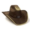 Western Express Brown and Camel Suede Finish Western Hat with Sunburst Concho Hat Band - 2 of 4