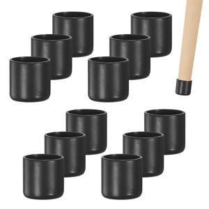 Unique Bargains Non-Slip PVC Chair Leg Caps Floor Protectors for Folding Chairs Black - 1 of 4