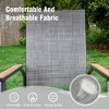 Captiva Designs 3pc Outdoor Patio Dining Steel Table & Gray Wood-look Arm Textilene Sling Chairs - 4 of 4