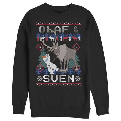 zak Makkelijk te begrijpen Categorie Men's Frozen Ugly Christmas Olaf Sven Sweatshirt - Black - Small : Target