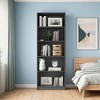 Lirago,Adjustable 5-Shelf Wooden Bookcase-Freestanding Home Office & Living Room Storage,Black - 2 of 4