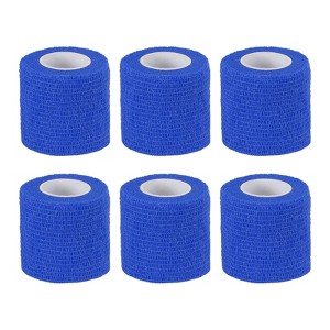 Unique Bargains Self-Adhesive Elastic Breathable Bandage Athletic Tapes 6 Rolls 1" x 177" - 1 of 4
