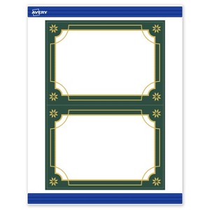 Avery Invitation Cards, 5" x 7", Gold-Green Border, Matte, 20ct - 1 of 4