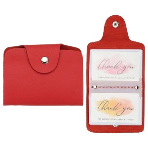 Unique Bargains Leather Slim ID Card Business Card Holder Wallets with 24 Slots 4" x 3" 2 Pcs - 1 of 4