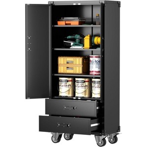 Metal Storage Cabinet with 2 Large Drawers, Lockable Steel Storage Cabinet with 3 Adjustable Shelves, for Home, Office, Garage, Classroom - 1 of 1