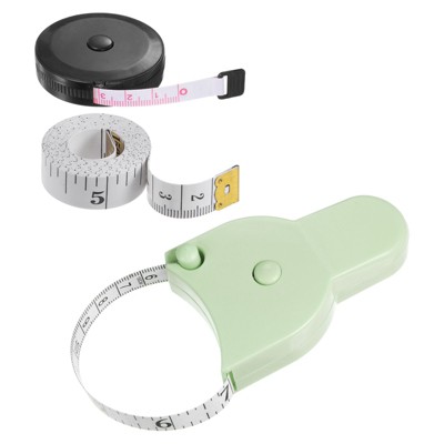 Unique Bargains Automatic Retractable Fitness Tailor Tape Double Scale Rulers and Measuring Tools 150cm/60 Inch 3 Pcs