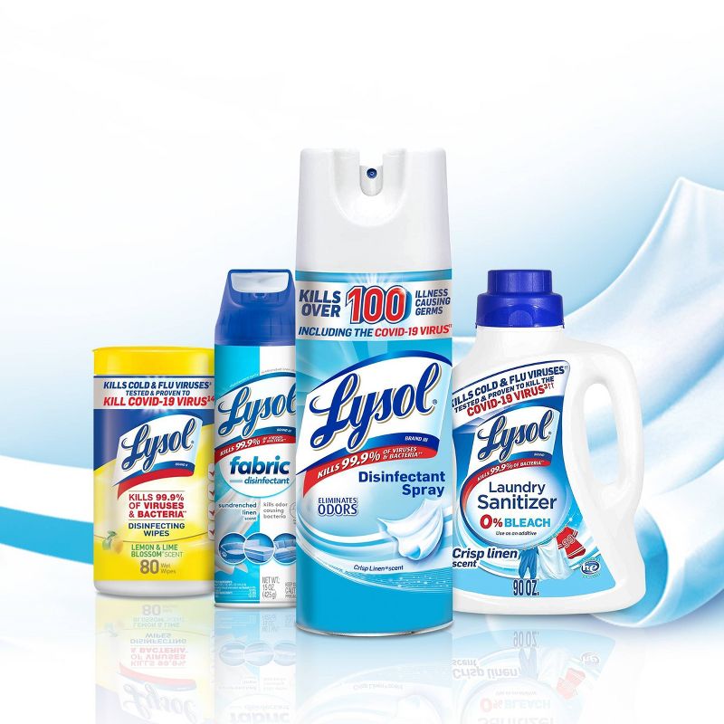 Lysol Crisp Linen Disinfectant Spray - 19oz/2ct, 5 of 10