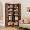 Garvee Corner Bookshelf 72.8in Farmhouse Bookcase Large Bookshelf - 3 of 4