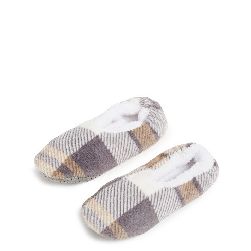 Vera Bradley Women's Fleece Cozy Life Slippers Fireplace Plaid Neutral :  Target