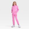 Kids' Fleece 'Hey Today is a Good Day' Hoodie Sweatshirt - Cat & Jack™ Pink - 4 of 4
