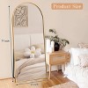 FURNIinspire Full Length Mirrors Floor Standing Body Mirror, Arched Mirror Room Decor Long Dressing Mirror for Bedroom, Gold, 18"*58" - 3 of 4