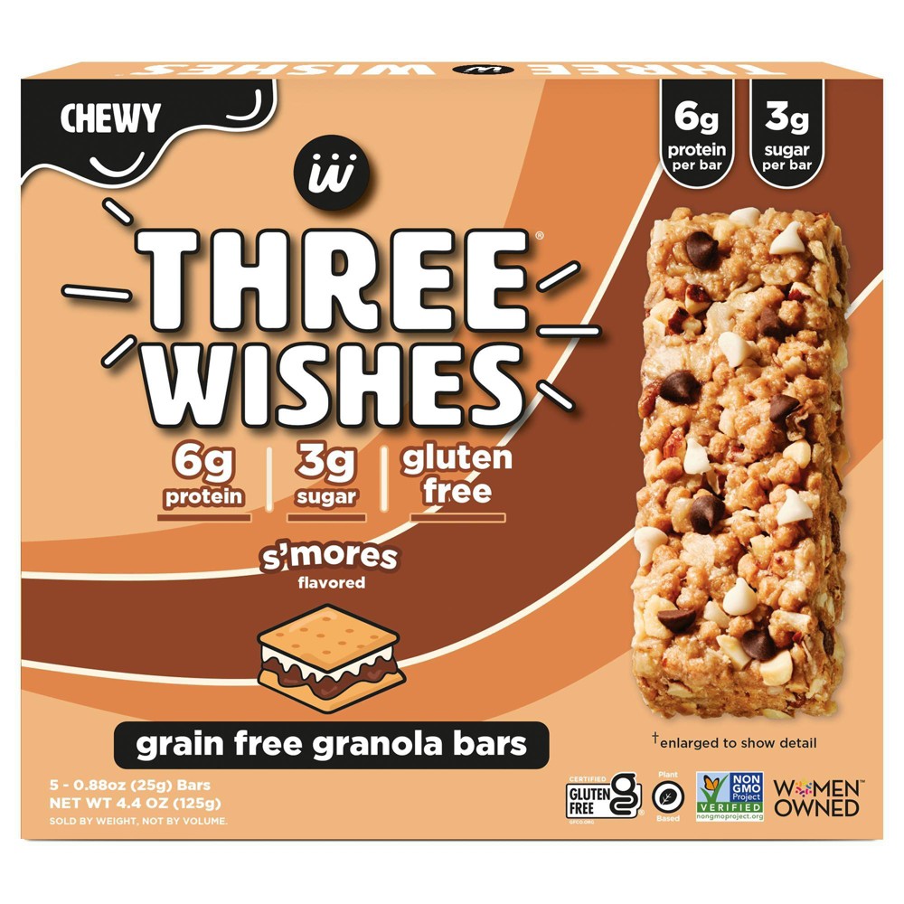 Three Wishes Smores Granola Bars - 4.4oz