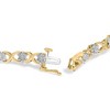 10K Yellow Gold Plated .925 Silver Diamond Accent Cluster and X Link Bracelet - 2 of 4