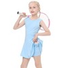 Girls Tennis Dress with Built-in Shorts Girls Athletic Dress Sleeveless A Line Tennis Dress Pleated Girls Golf Dress - 3 of 4