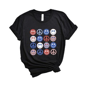 Simply Sage Market Women's Stacked 4th of July Smiley Face Short Sleeve Graphic Tee - 1 of 4