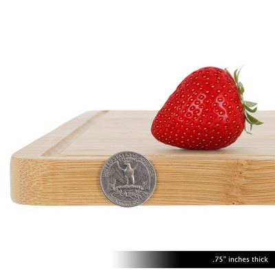 Extra-Large Light Brown Bamboo Cutting Board with Juice Groove