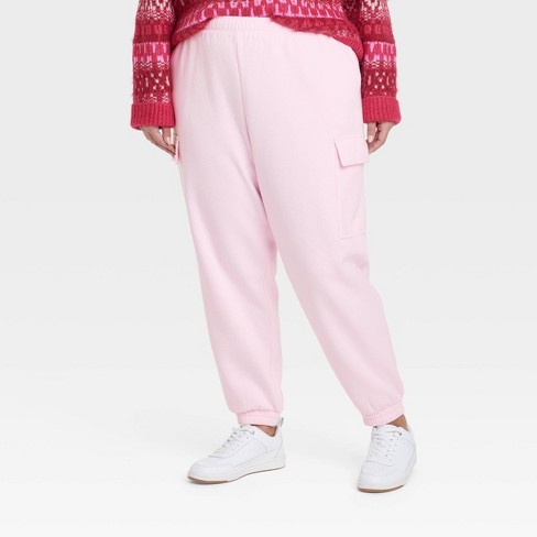 Women's Mid-Rise Cargo Jogger Pants - Universal Thread™ Pink 3X