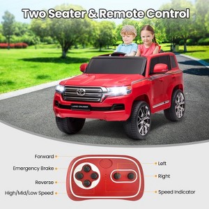 Kids Ride On Car, Licensed Toyota Land Cruiser with Remote Control, 12V7AH Battery Powered, 2 Motors, 3 Speeds, Music, Horn, LED Lights - 1 of 4