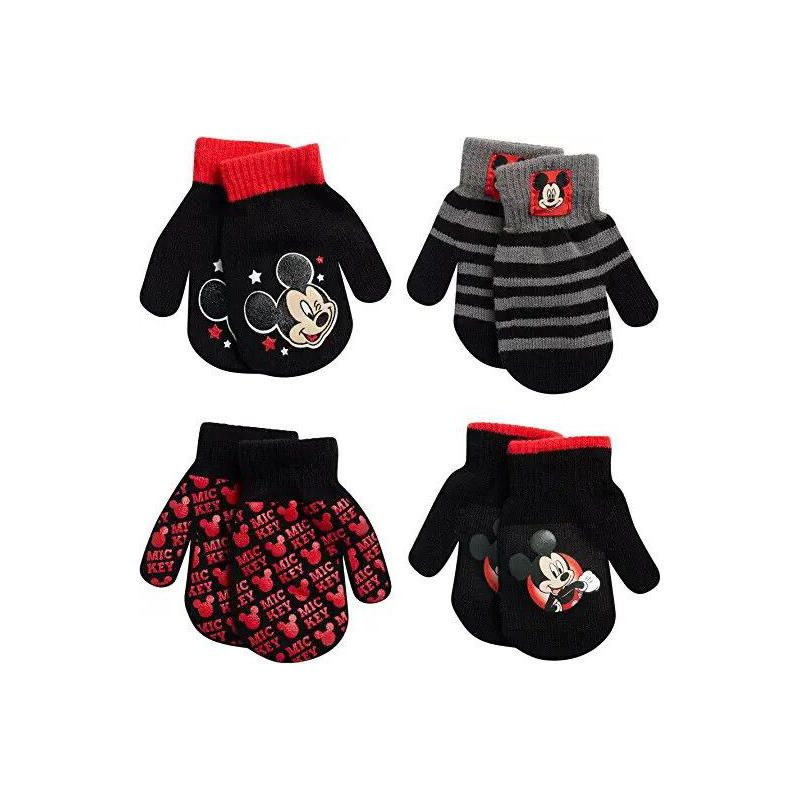 Disney Mickey Mouse Boys 4 Pack Mitten or Glove Set, Toddler/Little Boys Age 2-7, 1 of 6