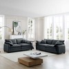 Modern Corduroy Fabric Two-Piece Sofa Set, Two 2-Seater Sofas with Cloud-Like Cushions and Removable Armrests, Flexible Living Room - 3 of 4