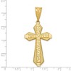 Black Bow Jewelry 14k Yellow Gold Diamond-Cut Bordered Cross Pendant, 25 x 55mm - 4 of 4