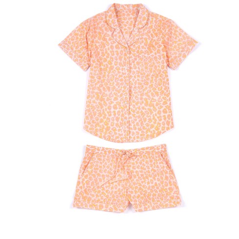 Shiraleah Pink Leopard Print Shorts Pajama Set Extra Large