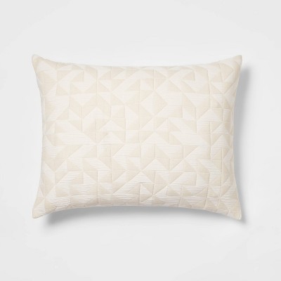 Standard Geometric Matelasse Quilt Sham Khaki/Cream - Threshold™