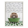 Kate and Laurel Sylvie Big Bear In Eclectic Green Bath Framed Canvas by Amy Peterson Art Studio, 18x24, White - 2 of 4