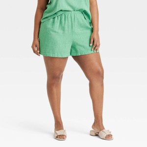 Women's Mid-Rise Linen Pull-On Shorts - A New Day™ - 1 of 3