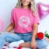 S.W.Smiley Peace Love Valentine Smiley - Women's Garment Dyed Graphic T-Shirt - 3 of 4