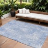 Sky Blue Denim Blue And Ivory Abstract Washable Indoor Outdoor Area Rug - 2 of 4