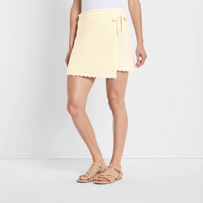 Women's High-Rise Sweater Wrap Mini Skirt - Future Collective