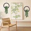 Attop 2 Pack Fake Plants Hanging Artificial Succulents Plants in Black Pots for Living Room Bathroom Accessories Wall Decor - 3 of 4